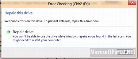Файловая система в Windows 8 будет автоматически исправлять ошибки быстро и незаметно