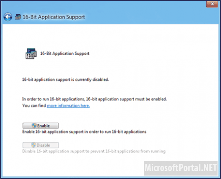 Windows 8 будет поддерживать 16-разрядные приложения