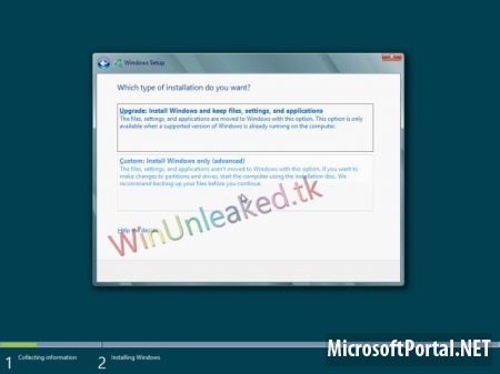 Скриншот установки Windows 8 Release Preview