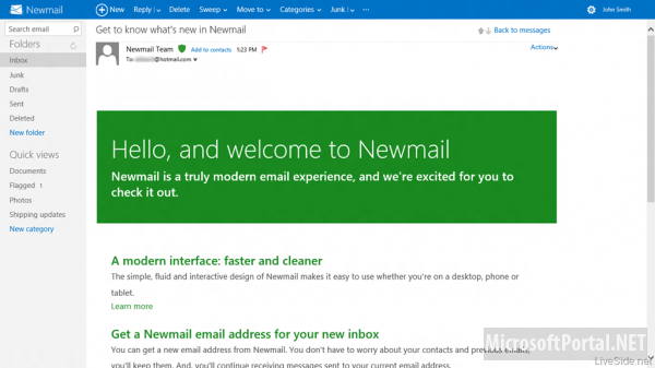 Новые скриншоты Hotmail в стиле Metro
