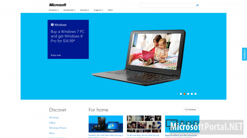 Microsoft тестирует новый дизайн своего сайта в стиле Metro