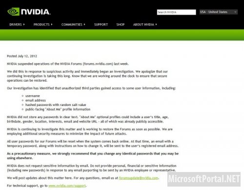 Форумы NVIDIA взломали