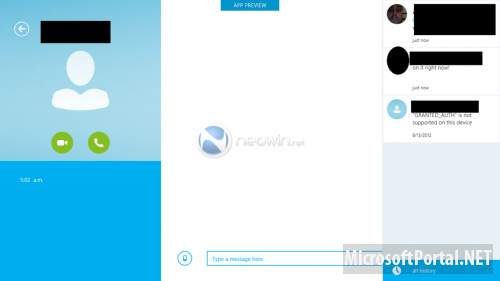 Cкриншоты Skype в стиле Metro