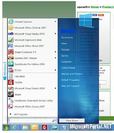 Windows 8 Start Menu 1.1