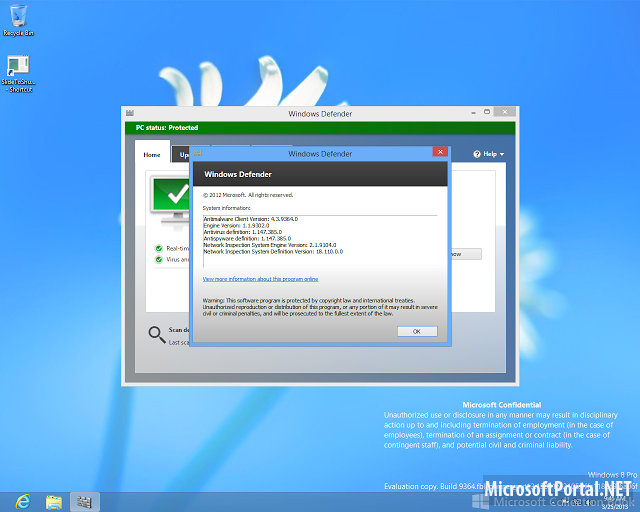 В утёкшей сборке обновления Windows Blue обнаружена новая версия Windows Defender