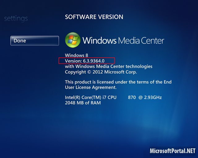 Новая версия Windows Media Center была замечена в Windows Blue