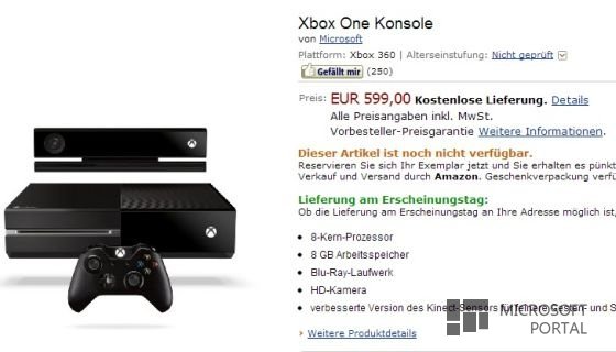 Xbox One будет стоить 600 евро?