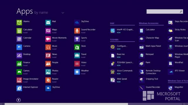 Скриншоты Windows 8.1 Build 9405