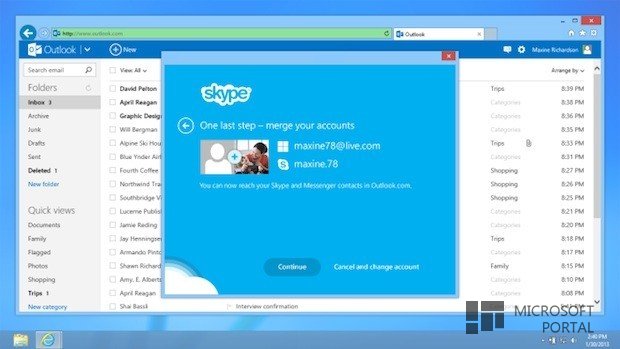 Skype для Outlook.com доступен в США