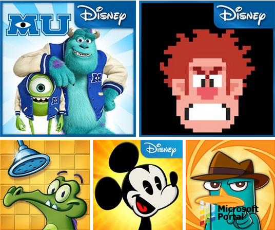 Несколько топовых игр для Windows Phone 8 от компании Disney доступно бесплатно