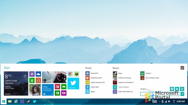 Удивительный концепт меню «Пуск» для Windows 8.2