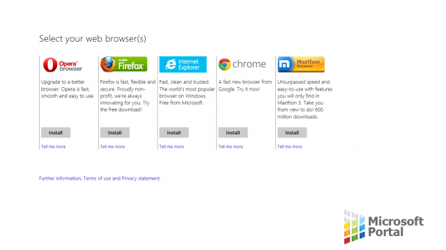 Microsoft предлагает выбрать браузер по умолчанию