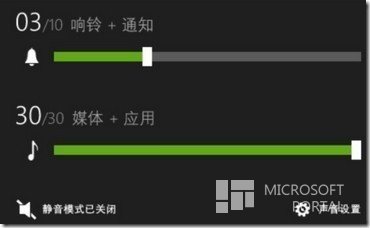 Скриншот раздельной громкости в Windows Phone 8.1