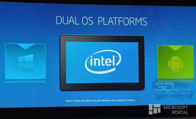 Intel увеличит продажи ПК, объединив Android и Windows