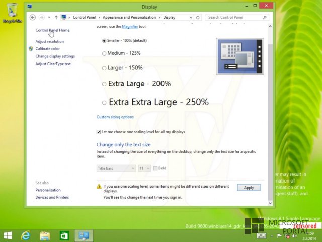 Поступили скриншоты новой сборки Windows 8.1 UPD1