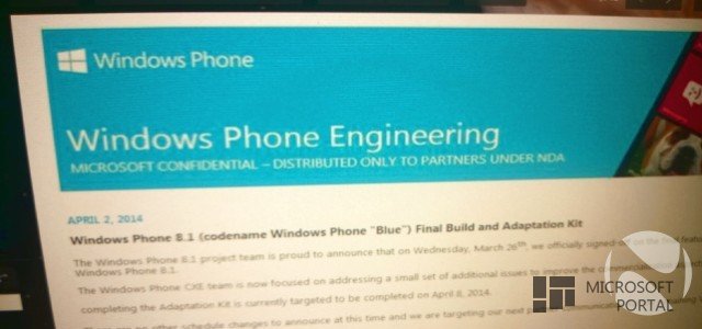 Окончательная версия Windows Phone 8.1 будет выпущена 14 апреля