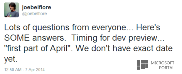 Джо Бельфиоре: Обновление WP8.1 для разработчиков выйдет в первой половине апреля