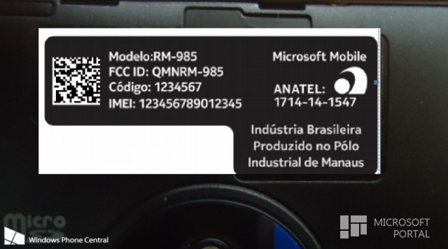 Lumia 830 сертифицирована в Бразилии
