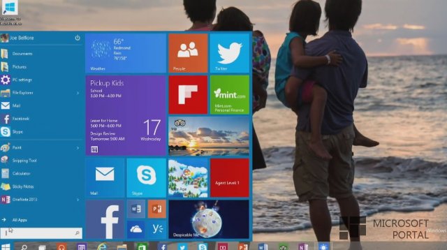 Первое видео Windows 10 Technical Preview
