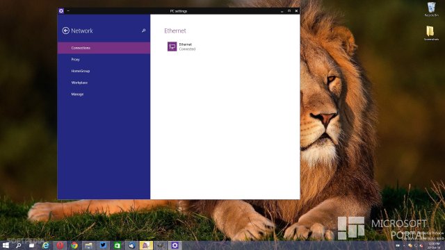 Отдельное окно настроек сети в Windows 10 Technical Preview Build 9860