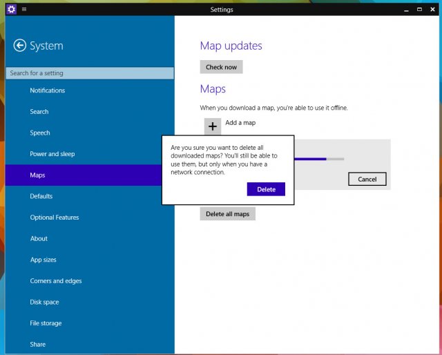 Поддержка  карт в Windows 10 Technical Preview Build 9888