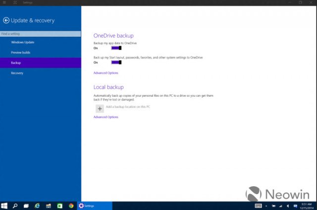 Windows 10: Ещё более глубокая интеграция OneDrive в сборке 9901