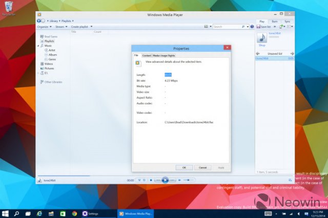 Windows 10: Сборка 9901 имеет поддержку формата FLAC