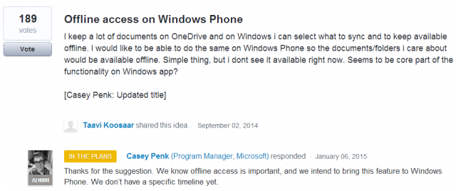 Microsoft сделает автономный режим в OneDrive для Windows Phone