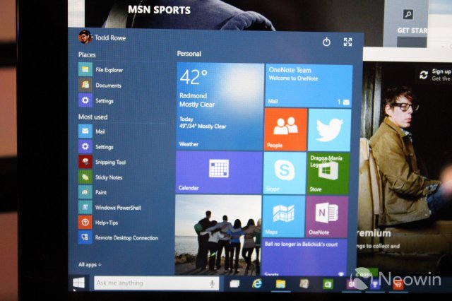 Скриншоты сборки Windows 10 Build 9924