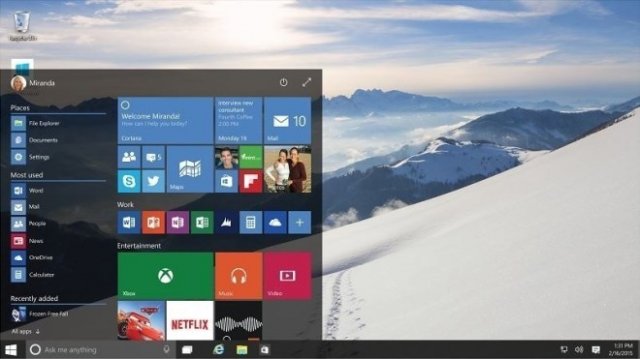 Доступна для скачивания Windows 10 Technical Preview Build 9926