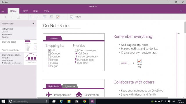 В Windows 10 Build 9926 обнаружено полностью обновлённое приложение OneNote