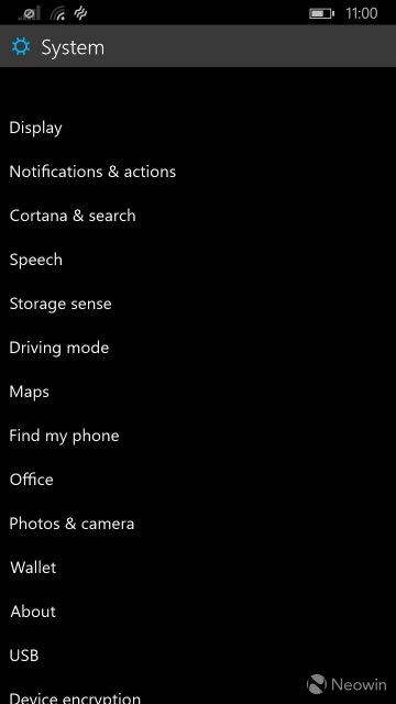 Изображения Windows 10 TP для смартфонов