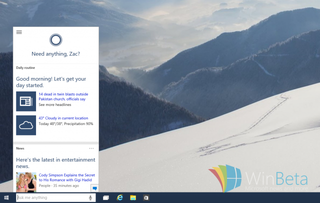 Windows 10: Cortana стала лучше работать в сборке 10036