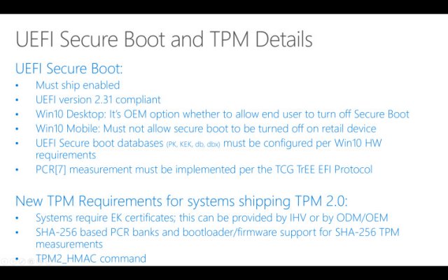 Windows 10: новые подробности UEFI Secure Boot