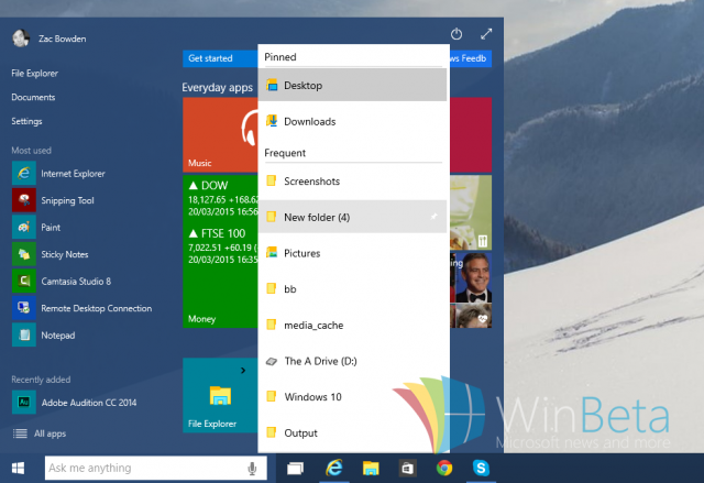 Windows 10: возвращаем списки переходов в меню Пуск