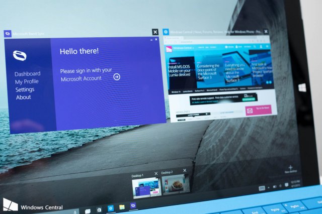 Использование Task View и виртуальных Рабочих столов в Windows 10 Technical Preview