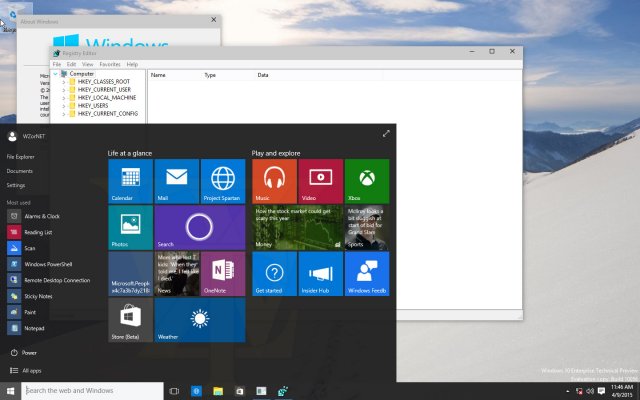 Скриншоты Windows 10 Enterprise TP Build 10056