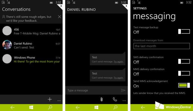 Несколько скриншотов новых приложений из последней официальной сборки Windows 10 for Phones