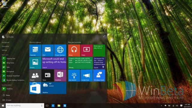 Windows 10: эффект размытия  вернётся на Панель задач и в меню Пуск