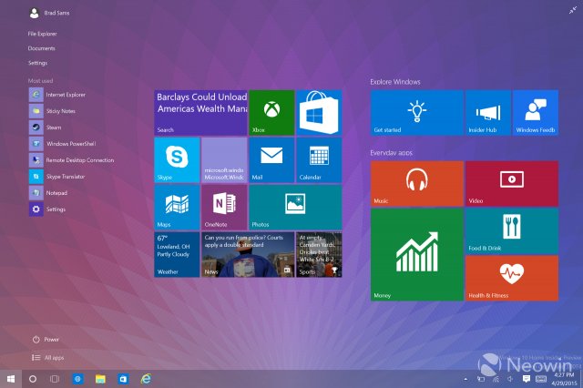 Множество изображений сборки Windows 10 Build 10074