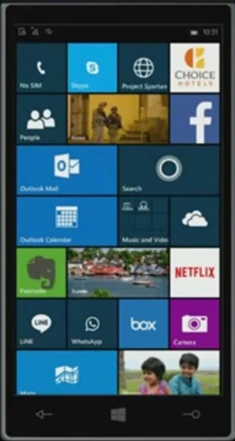 Microsoft в ходе конференции Build 2015 засветила четыре ряда плиток на Главном экране Windows 10 for Phones