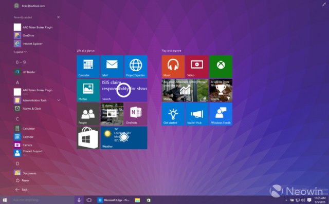 Ещё несколько скриншотов сборки Windows 10 Build 10108