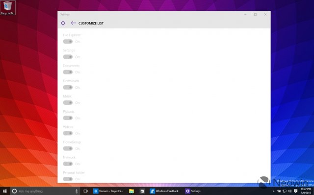 Скриншоты сборки Windows 10 Build 10114