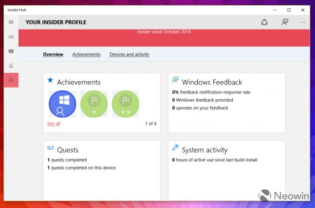 Скриншоты обновлённого приложения Insider Hub в Windows 10 Build 10114