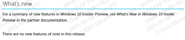 Документация к сборкам Windows 10 Build 10108 и 10114