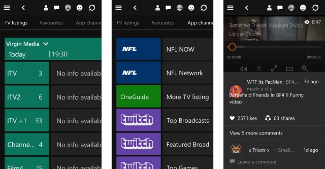 Скриншоты приложения Xbox в Windows 10 Mobile Build 10080