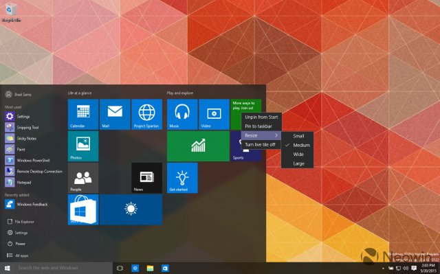 Скриншоты: Windows 10 Build 10122