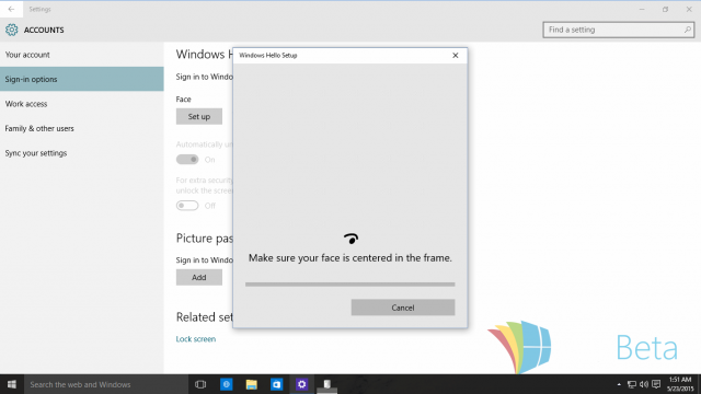Windows 10 Build 10125: Windows Hello