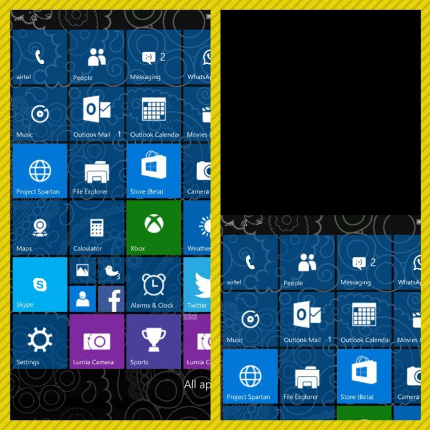 Функция управления одной рукой в Windows 10 Mobile Build 10136 показана на видео и скриншотах