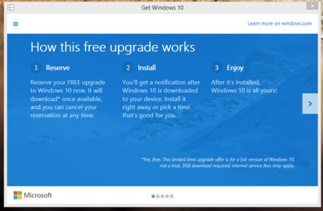 Пользователи Windows 7 и 8 теперь могут предзаказать свою бесплатную копию Windows 10